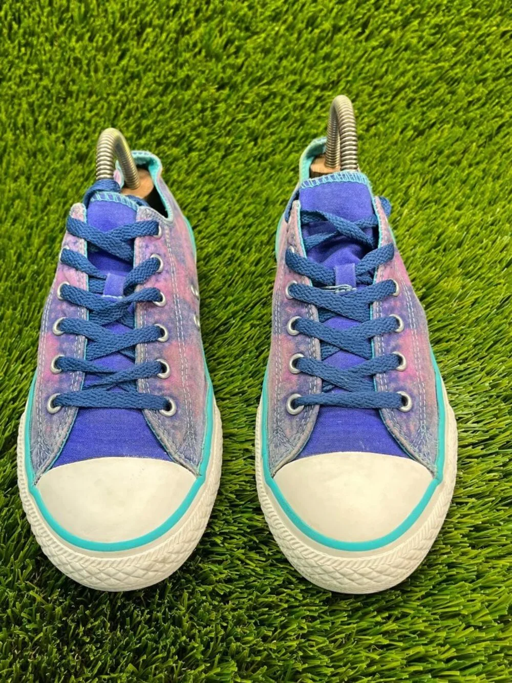 Converse Tie Dye‎ Blue Star Double Tongue Girl Size 6Y Casual Shoes Sneakers